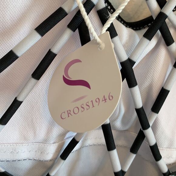 Cross1946 | Women’s Black White Striped One Piece Monokini Swimsuit Bathing Suit - Picture 7 of 9